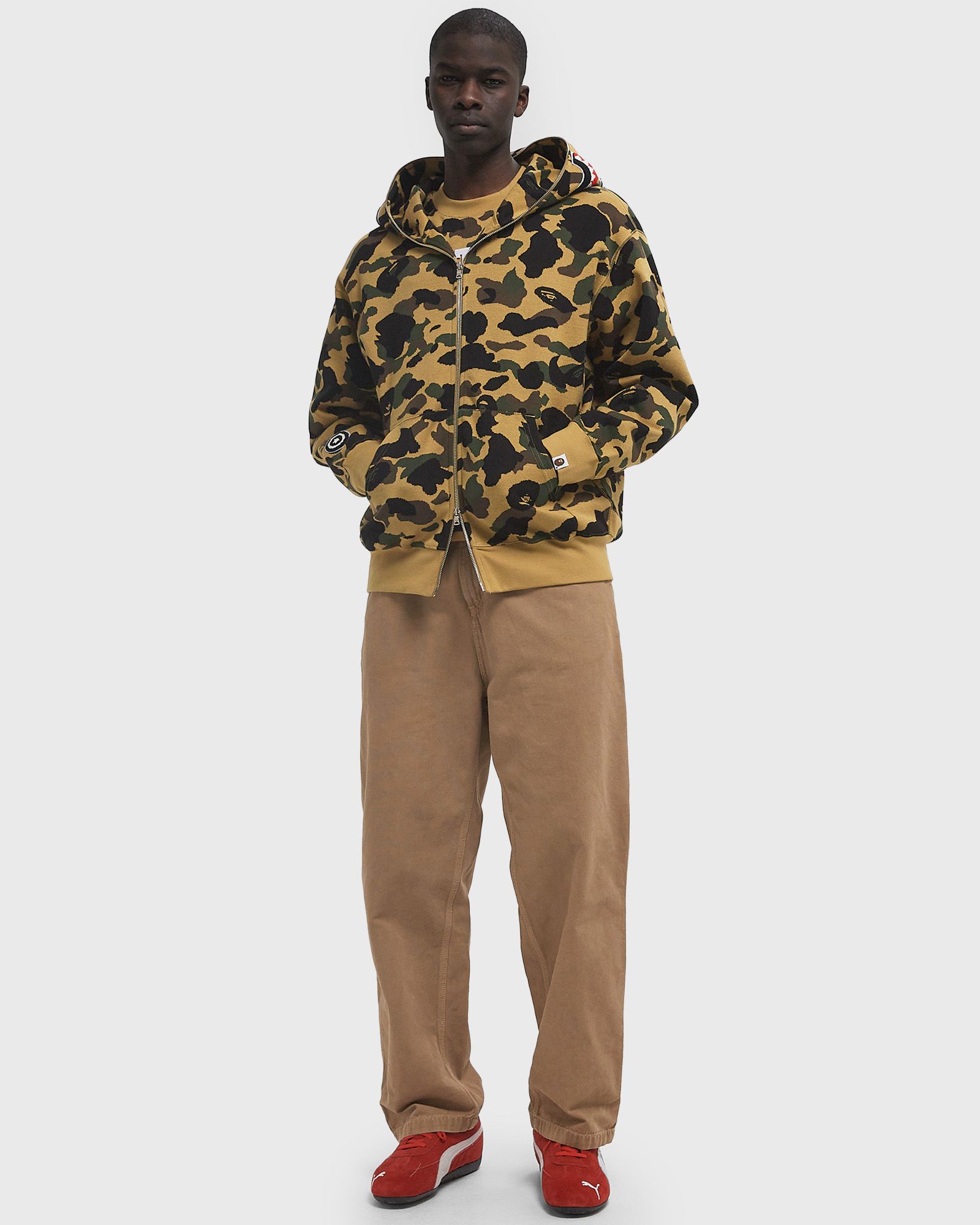 1ST CAMO JACQUARD SHARK RELAXED FIT FULL ZIP HOODIE