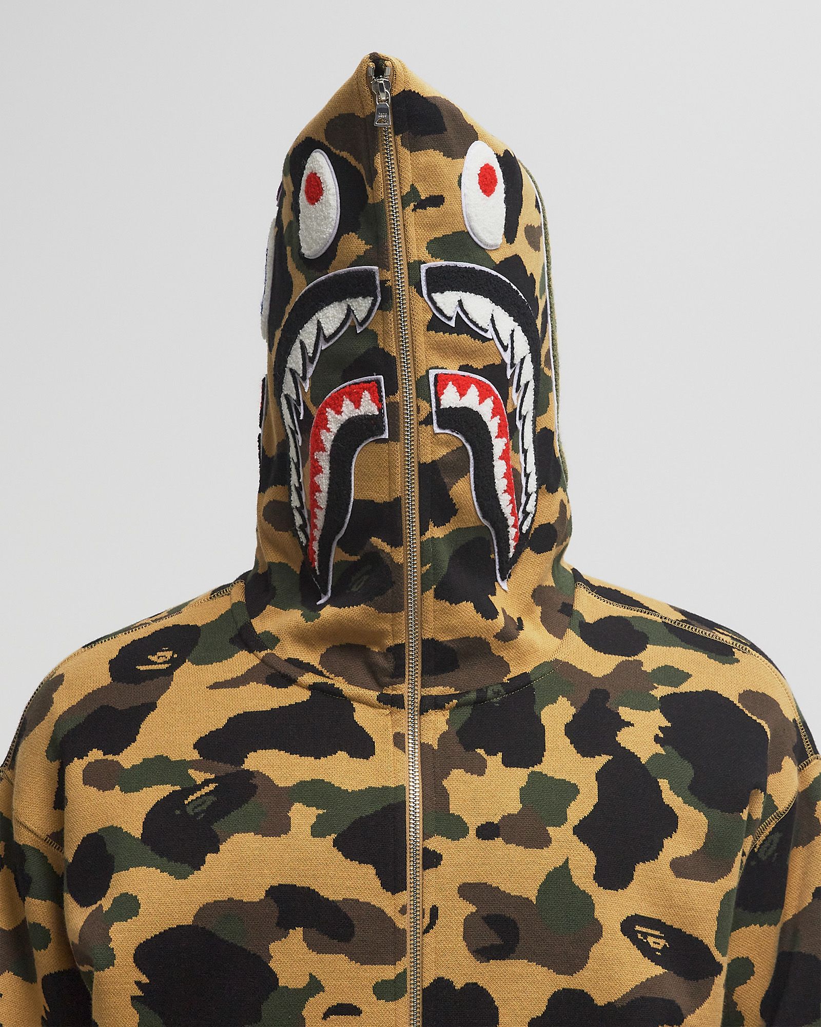 トップス A BATHING APE 1ST CAMO FULL ZIP HOODIE BAPE 1st camo green shark full zip hoodie A Bathing Ape Size