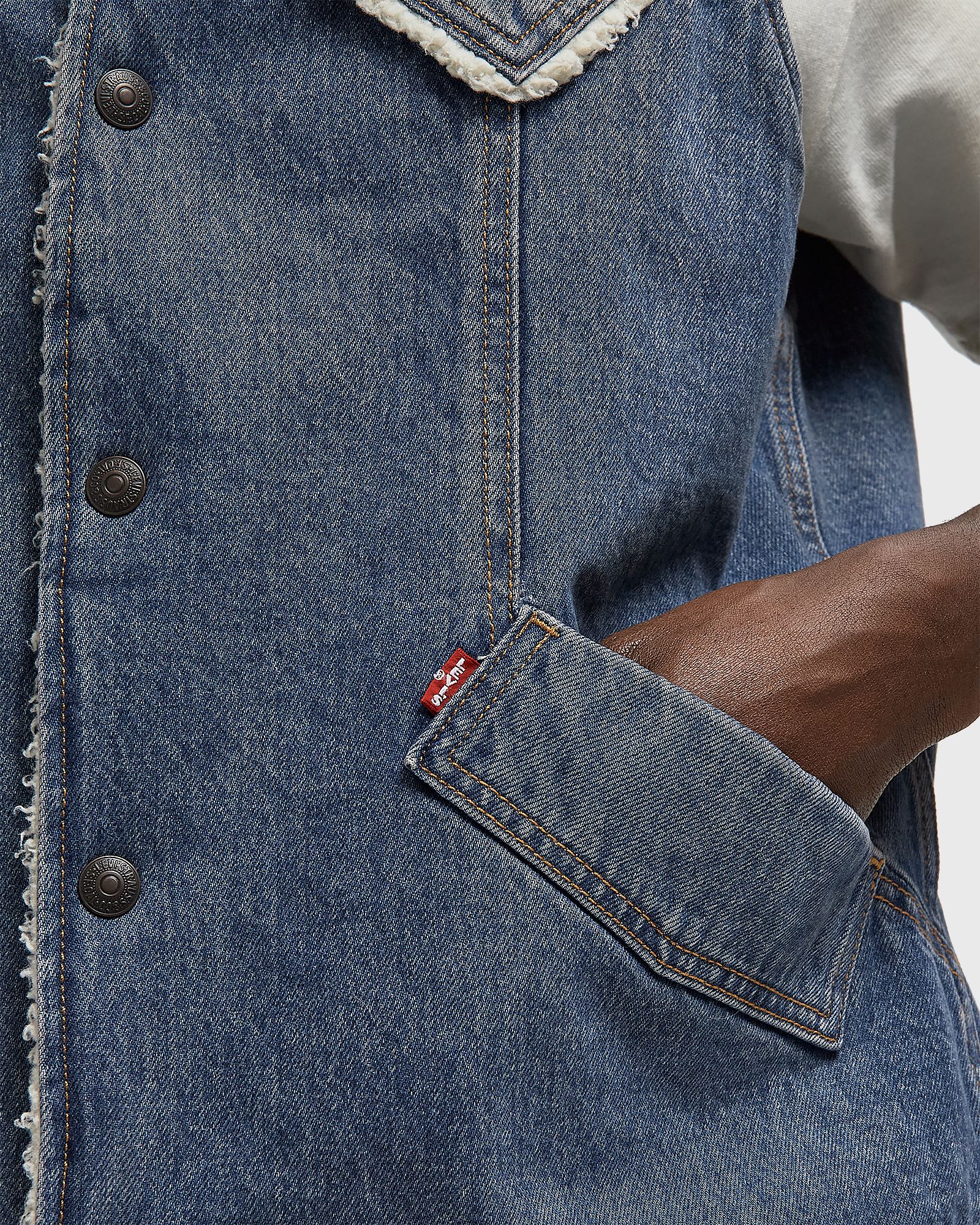 WESTERN DENIM SHERP VEST