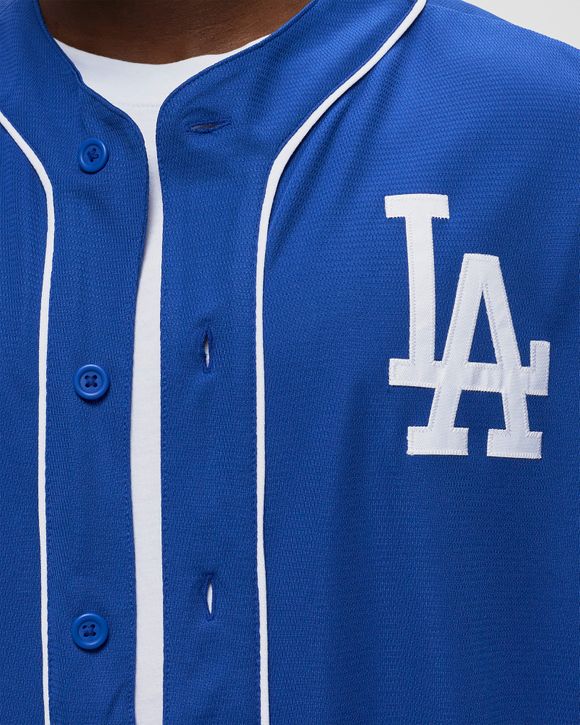 Nike LA Los Angeles Dodgers MLB Blue Button Up Jersey Youth Size L