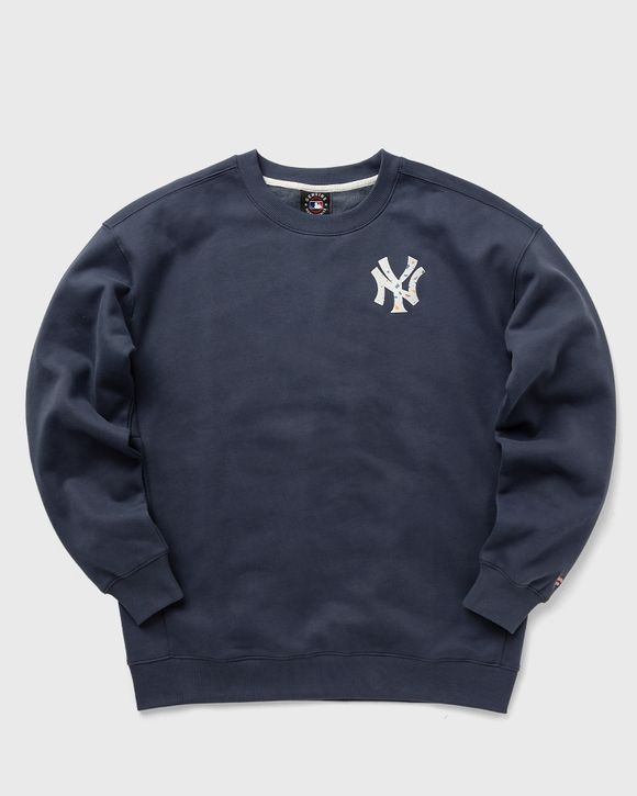Fanatics MLB New York Yankees Terrazzo Fleece Crew Sweatshirt Men Sweatshirts|Team Sweats Blue in Size:M