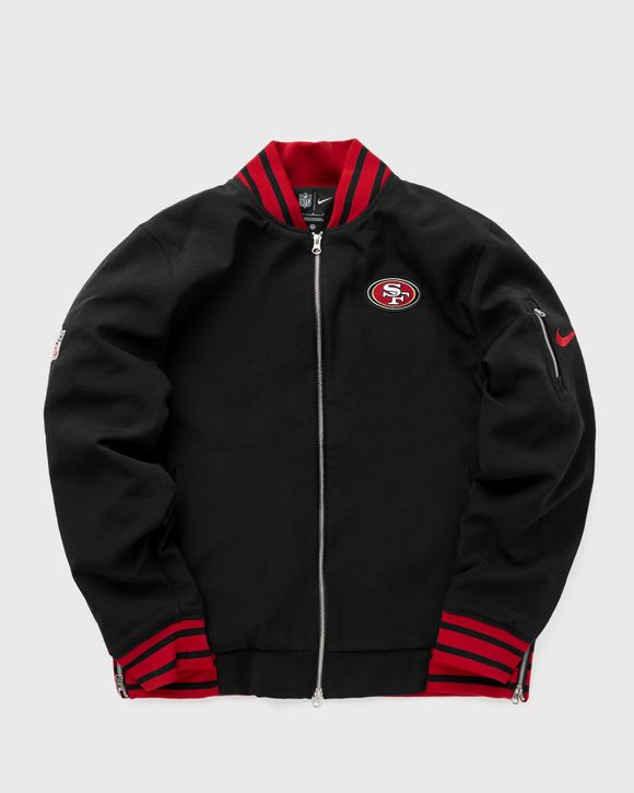 Nike Men's San Francisco 49ers Sideline Coaches Black Full-Zip Bomber Jacket