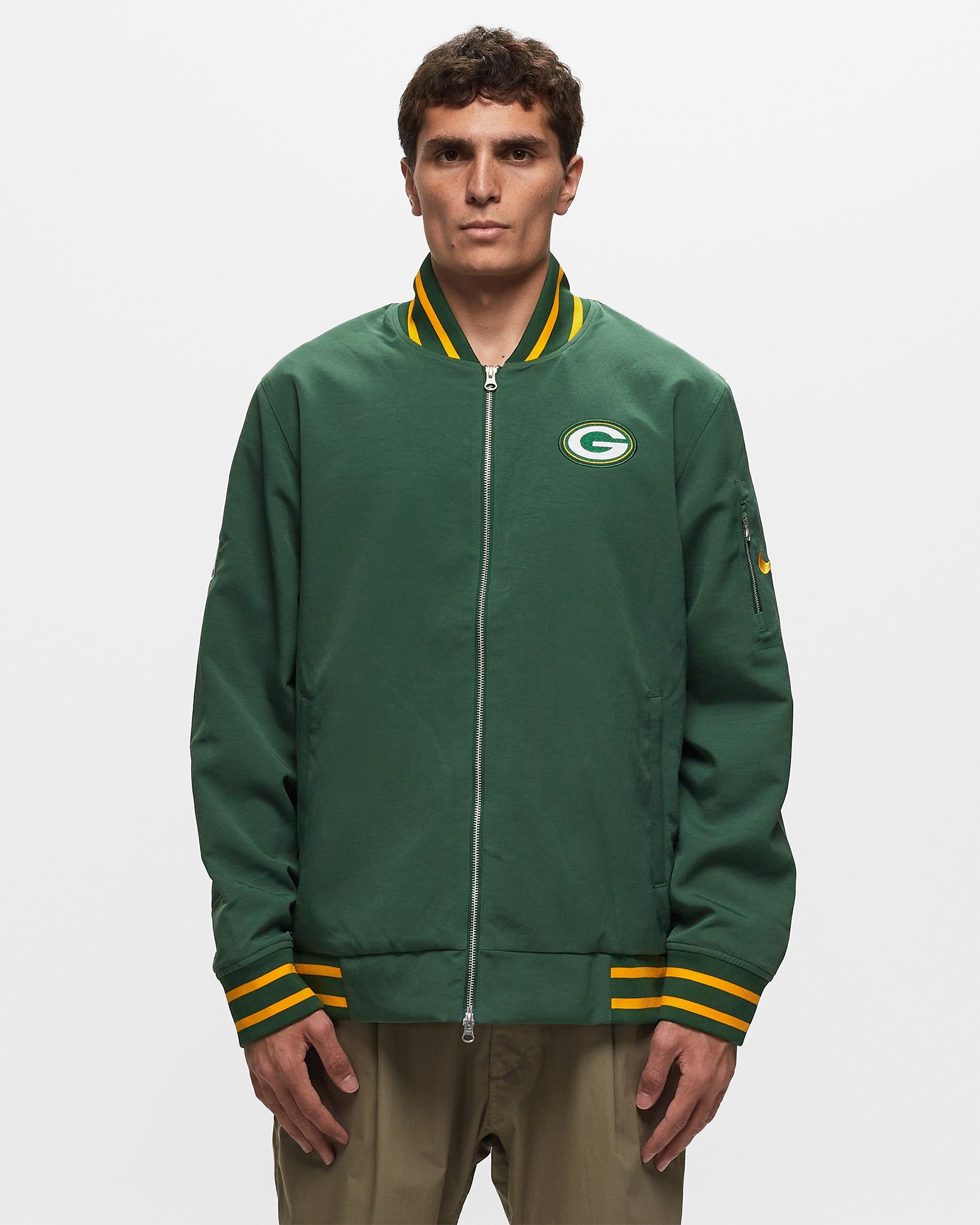 Nike NFL Green Bay Packers Nike Coach Bomber Jacket Green