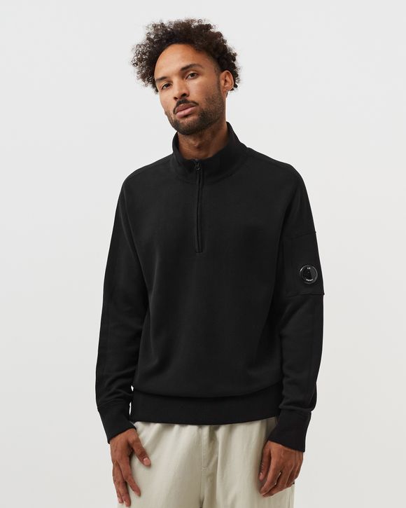 C.P. Company COTTON KNIT HALF ZIP Black - BLACK