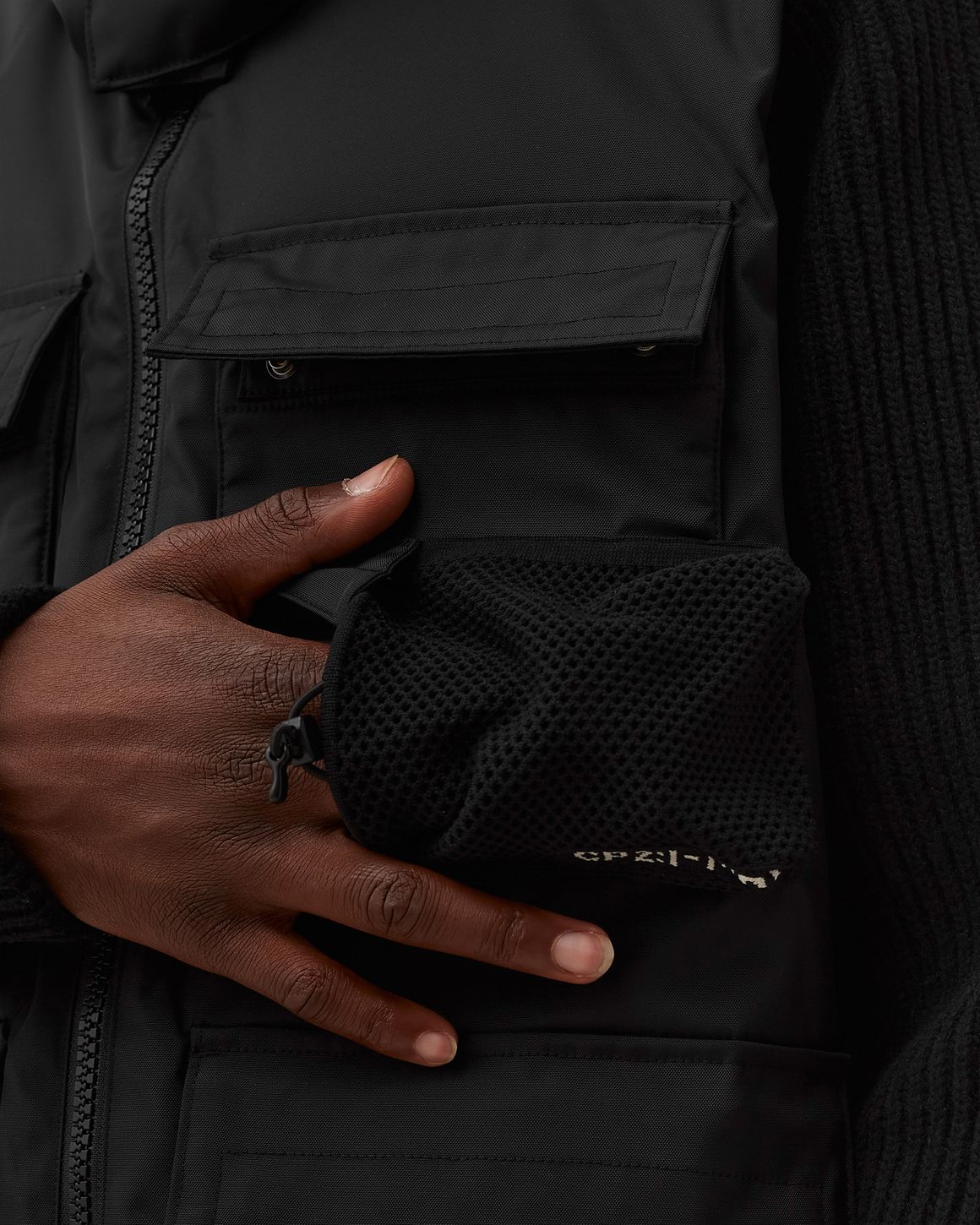 C.P. Company METROPOLIS MIXED LAMBSWOOL NYLON JACKET Black