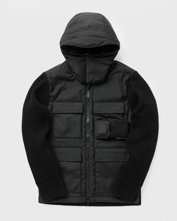 シーセム melton nylon docking hoodie jacket C.P. Company METROPOLIS MIXED LAMBSWOOL NYLON JACKET Black