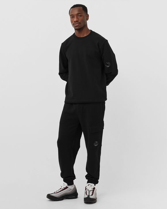 C.P. Company DIAGONAL RAISED FLEECE TRACK PANTS Black - BLACK