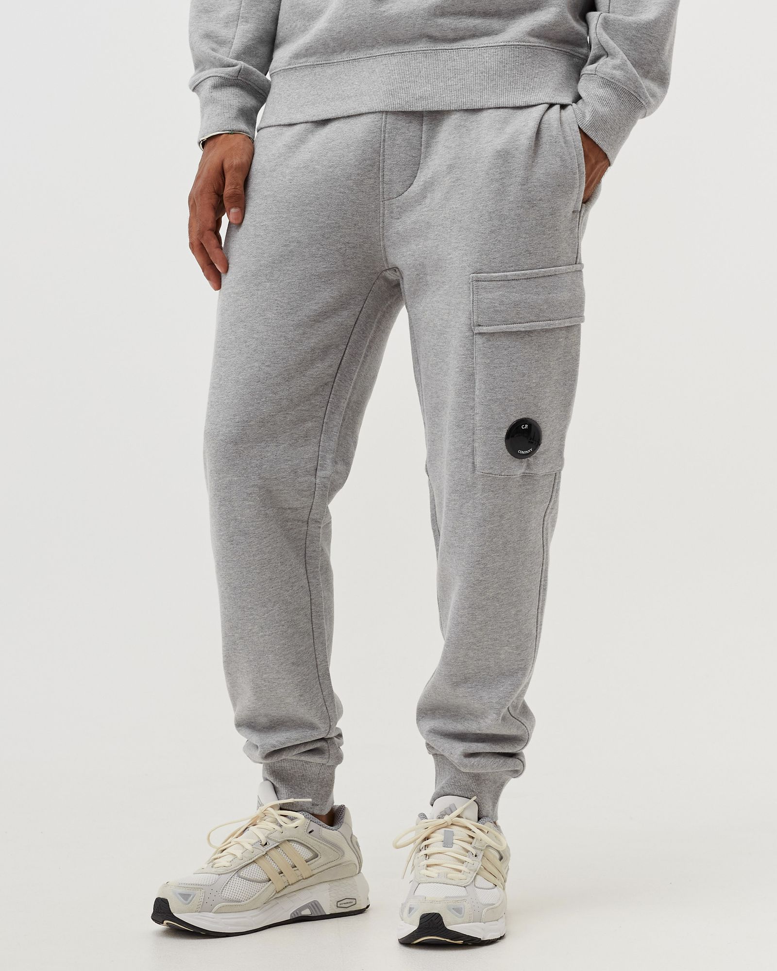 DIAGONAL RAISED FLEECE TRACK PANTS