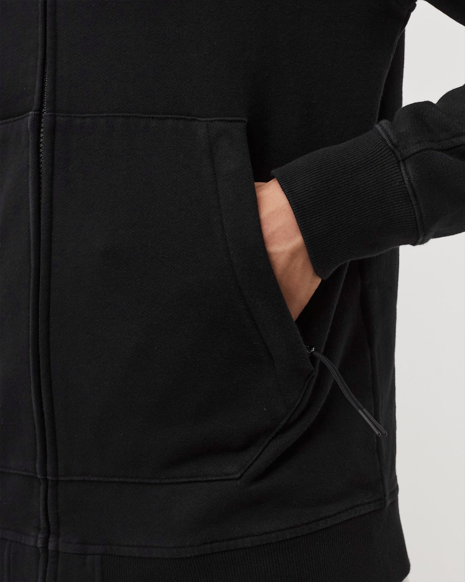 METROPOLIS DIAGONAL RAISED FLEECE ZIPPED HOODIE