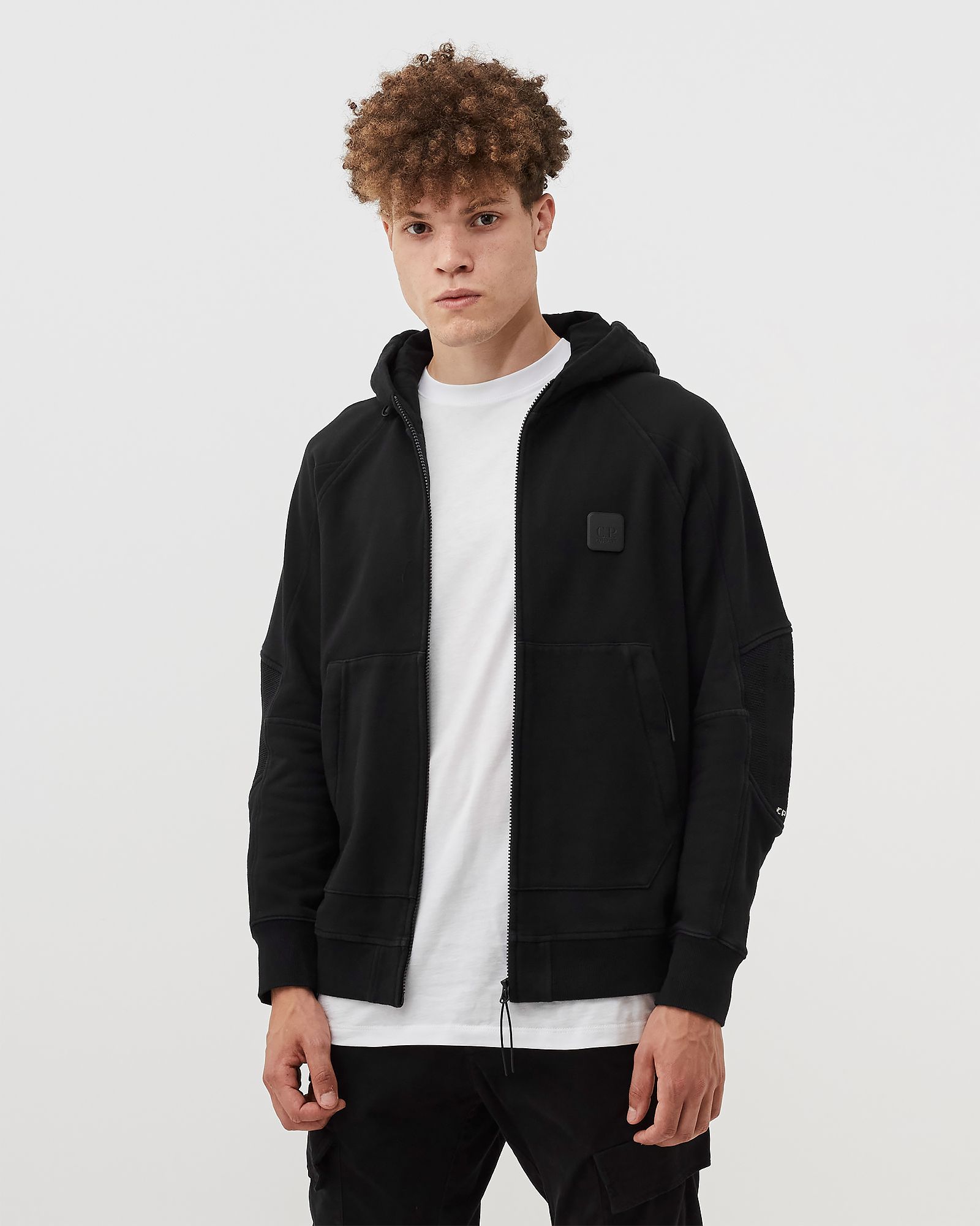 METROPOLIS DIAGONAL RAISED FLEECE ZIPPED HOODIE