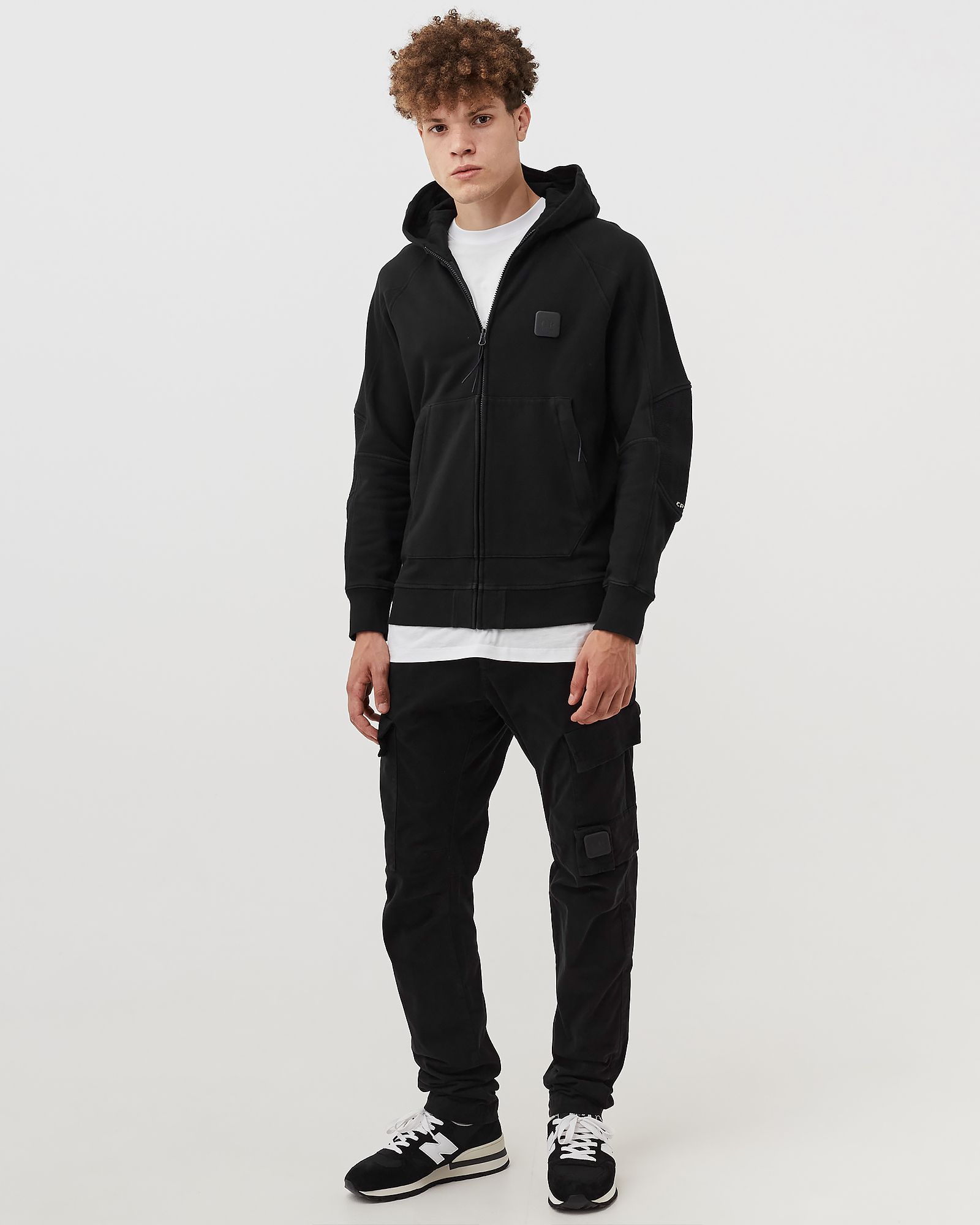 METROPOLIS DIAGONAL RAISED FLEECE ZIPPED HOODIE