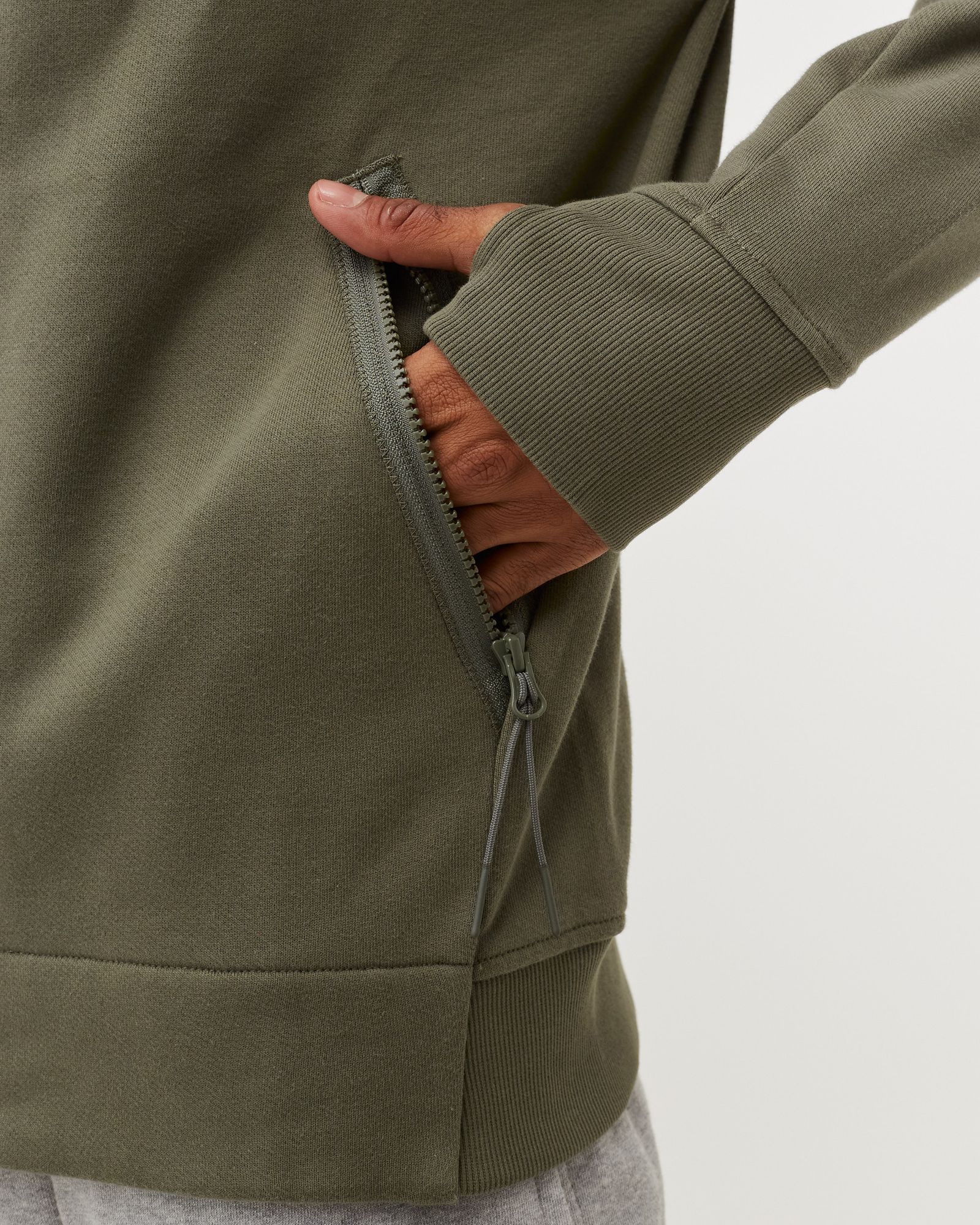 DIAGONAL RAISED FLEECE GOOGLE HOODIE