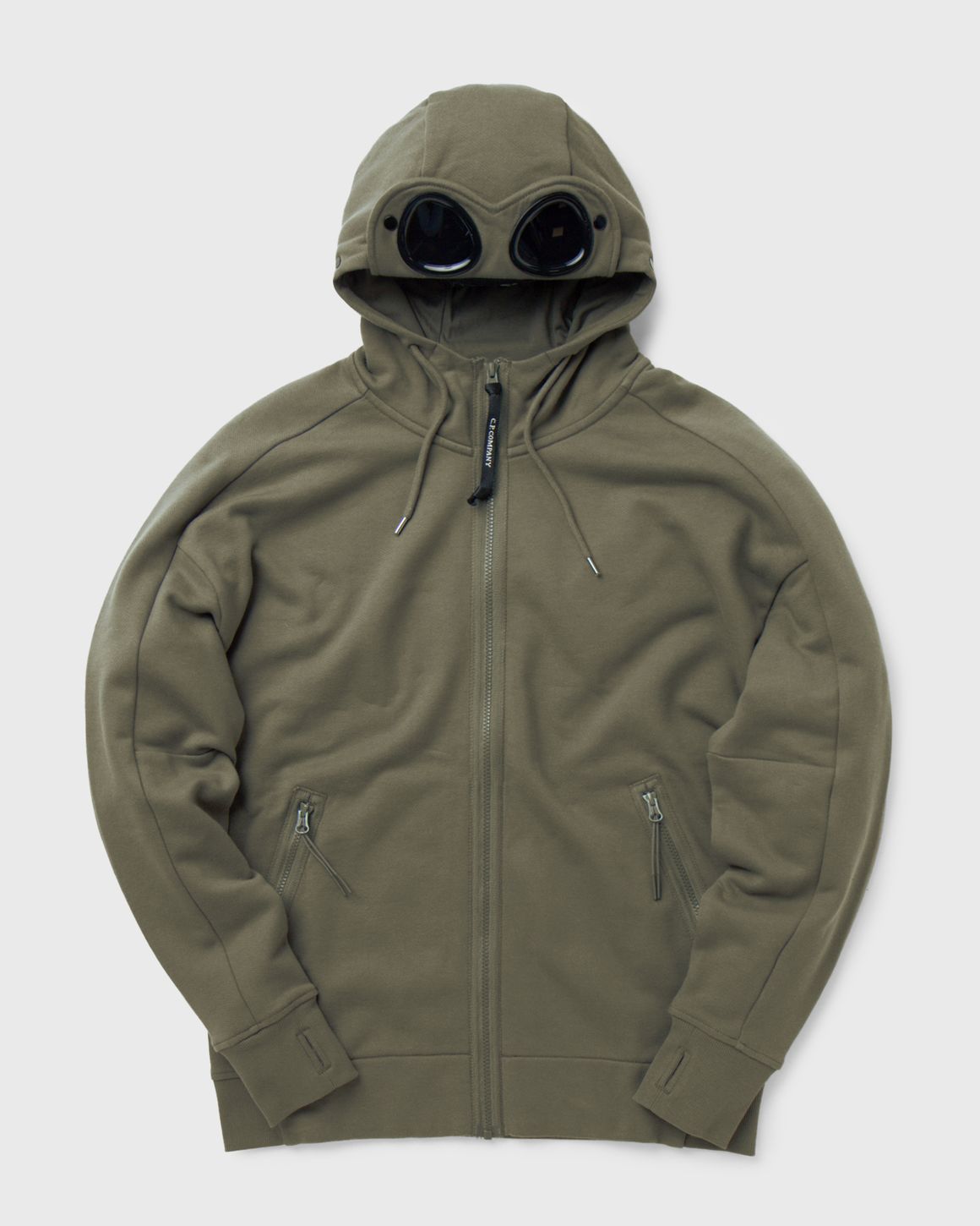 C.P. Company DIAGONAL RAISED FLEECE GOOGLE HOODIE Green