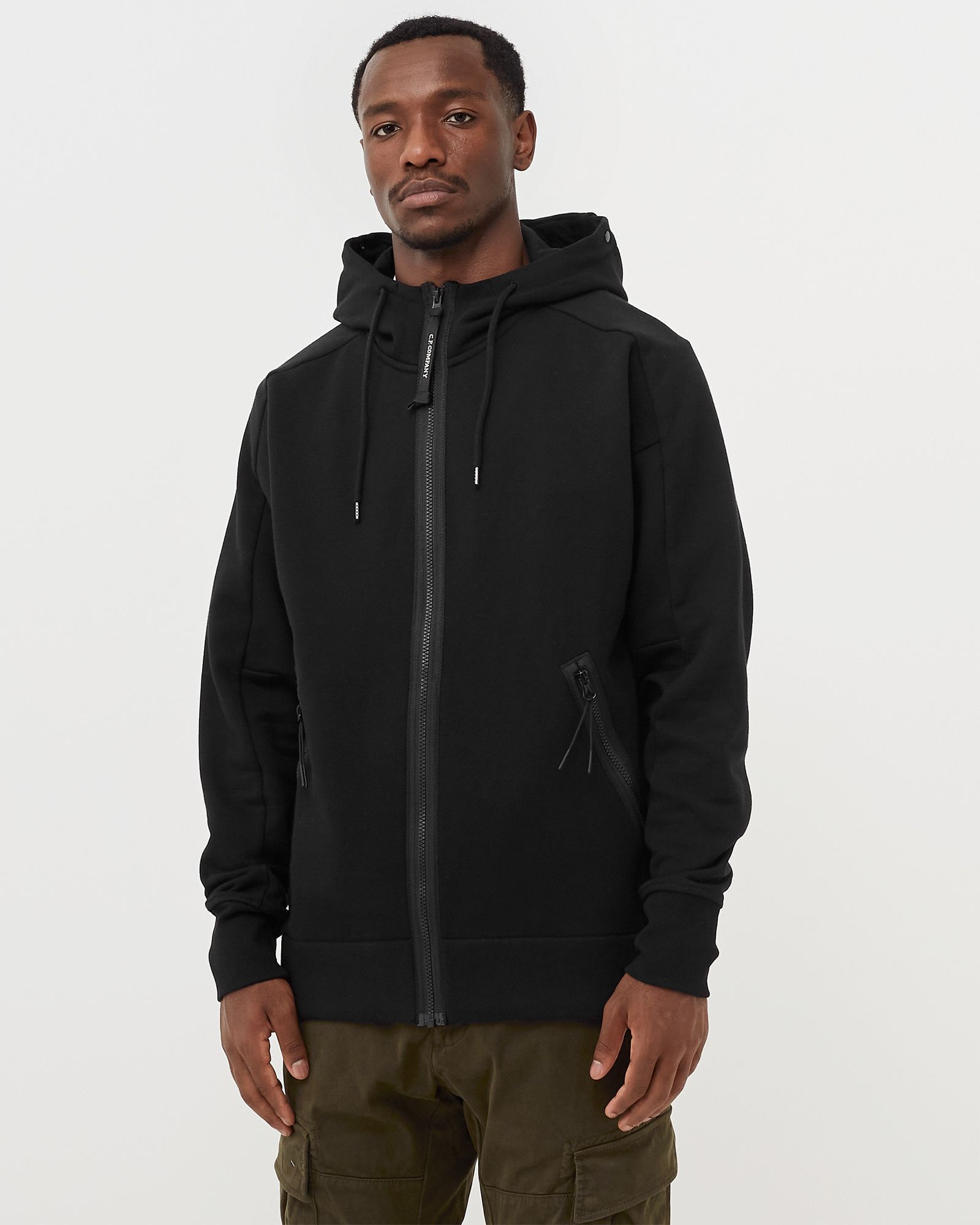 DIAGONAL RAISED FLEECE GOOGLE HOODIE