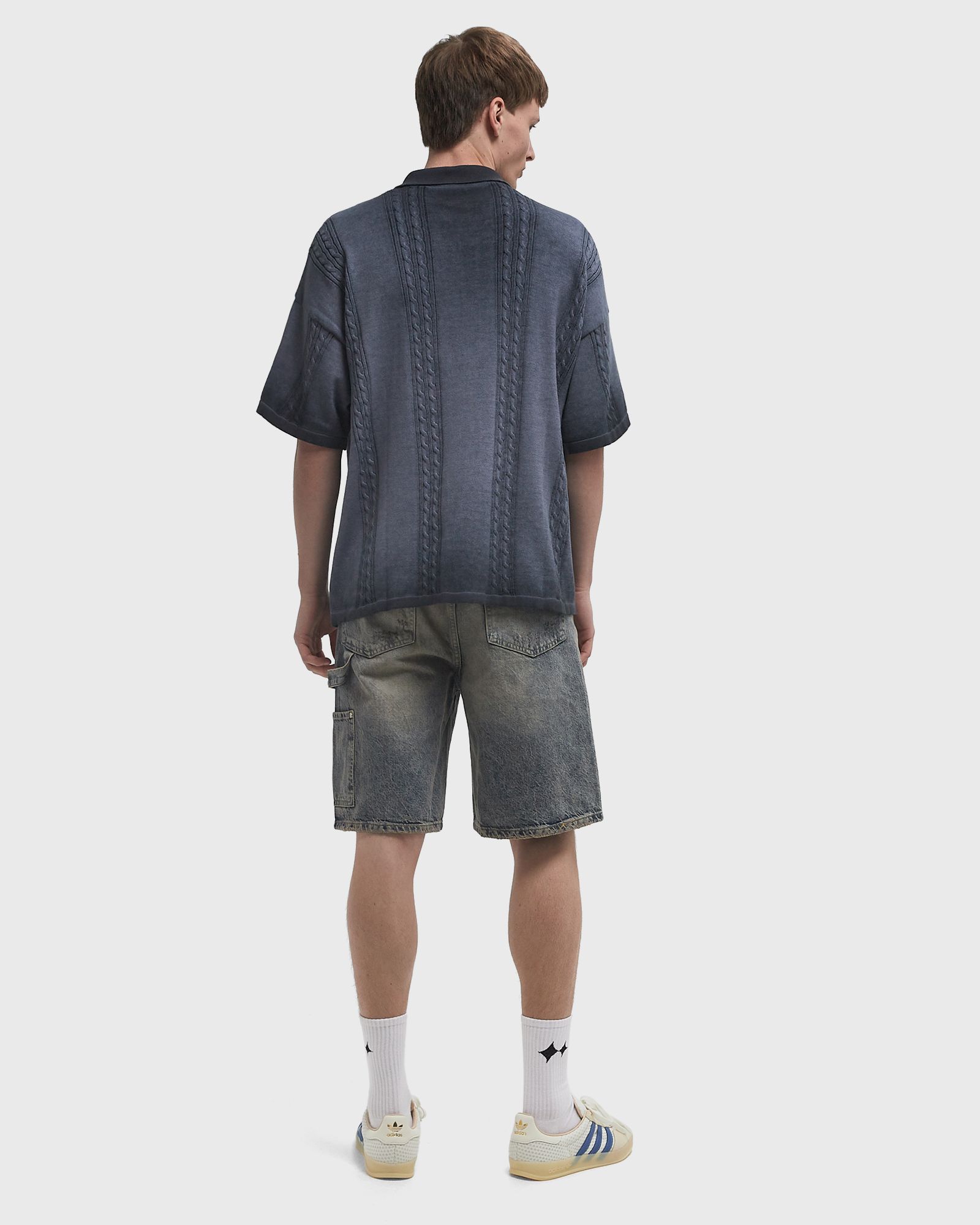 OIL WASHED POLO KNIT SHIRT