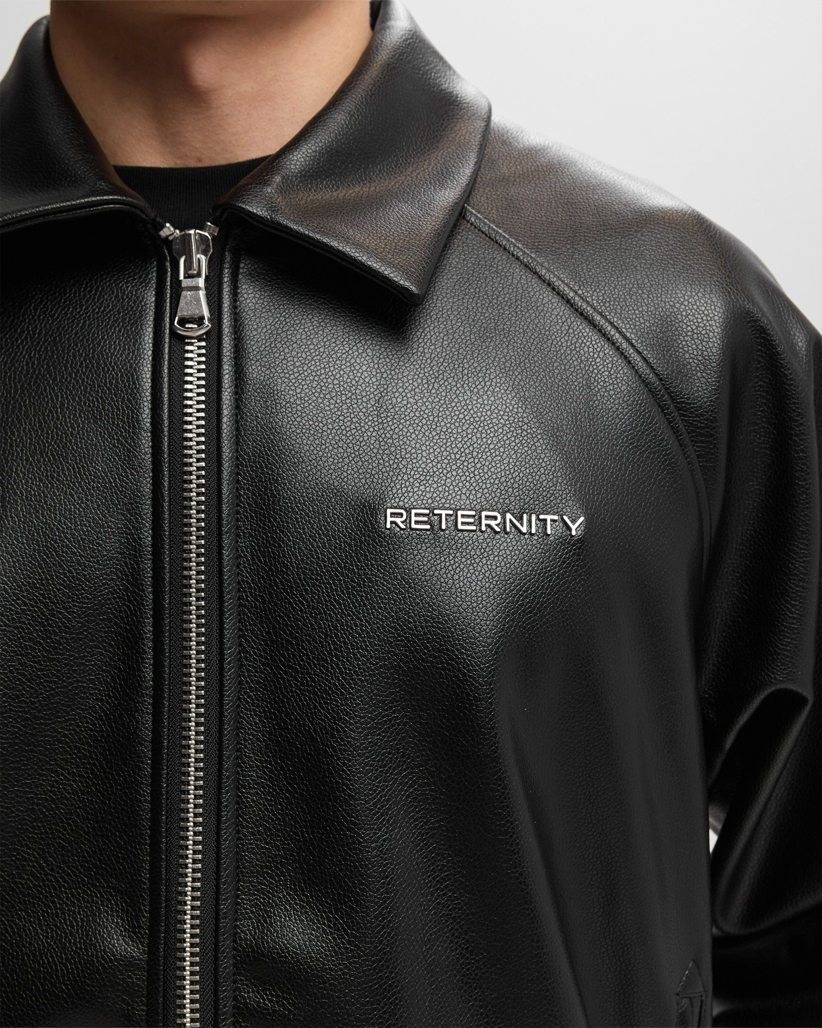 DISTRESSED LEATHER BOMBER JACKET