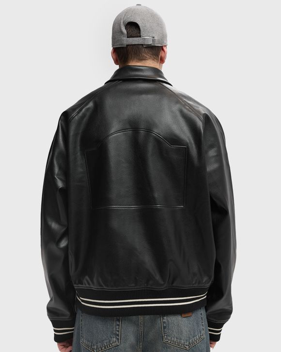 DISTRESSED LEATHER BOMBER JACKET