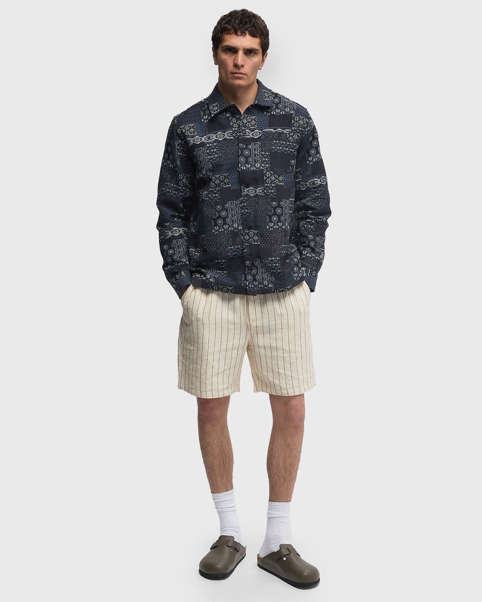 Layton Contrast Jacquard Overshirt