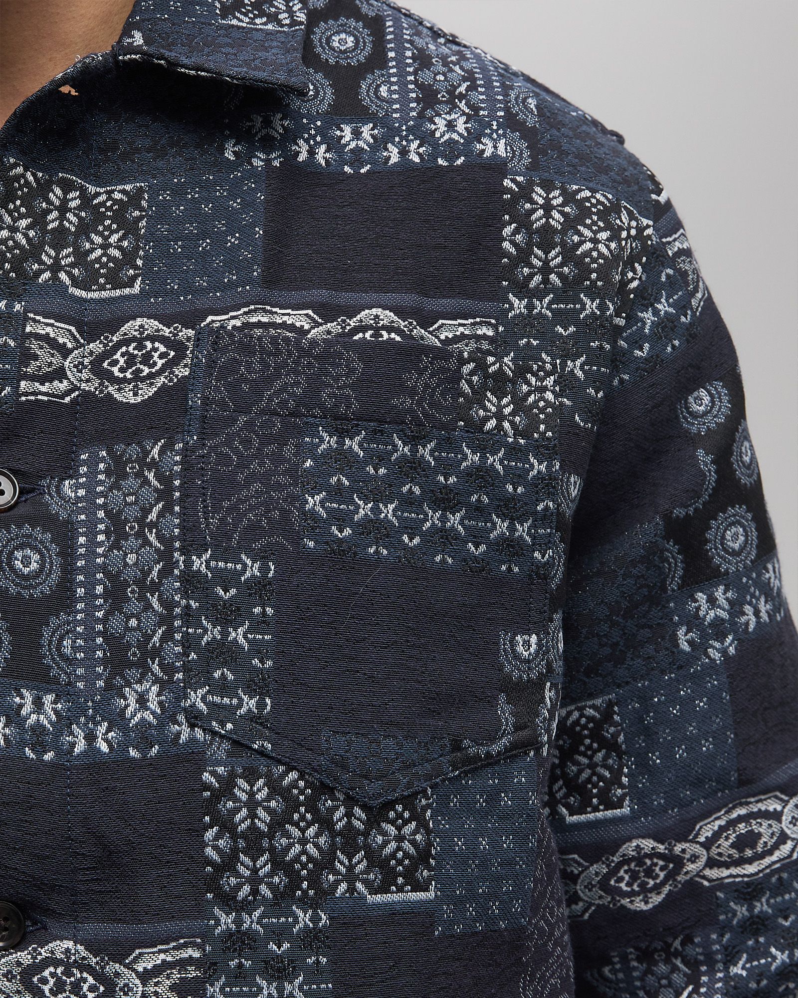 Layton Contrast Jacquard Overshirt