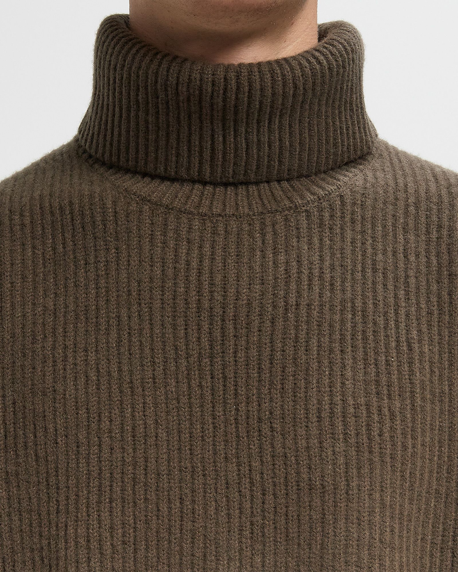 Eddie Wool Rib Rollneck Knit