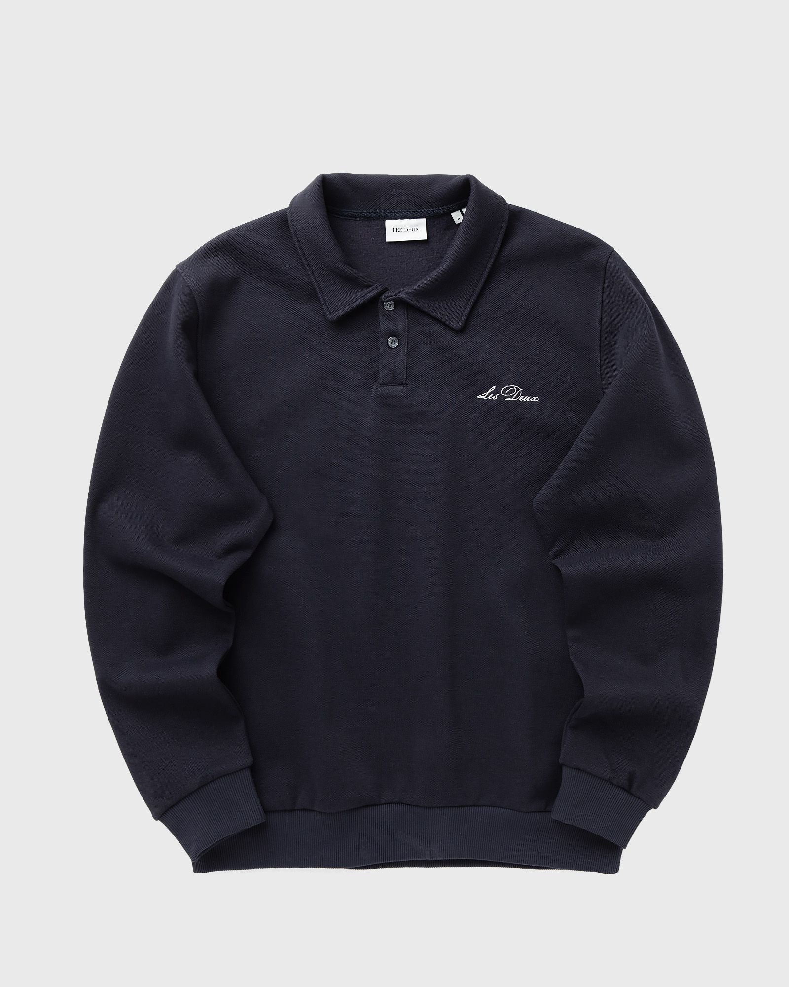 Les Deux Les Deux Ben Polo Piqué Sweatshirt in blue