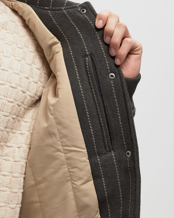 Varsity Pinstripe Wool Jacket