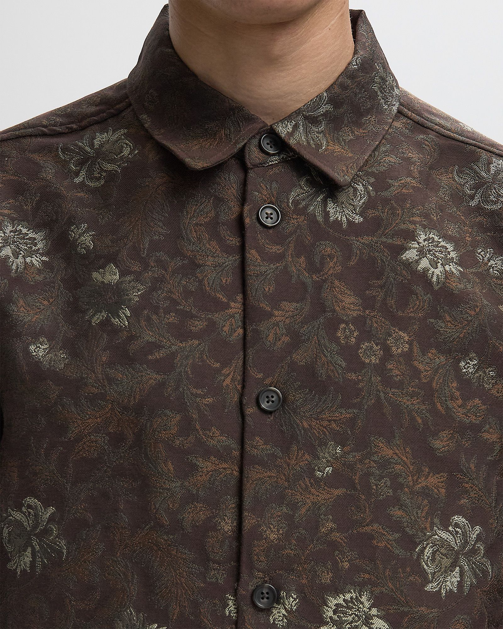 Kaleb Flower Jacquard Overshirt