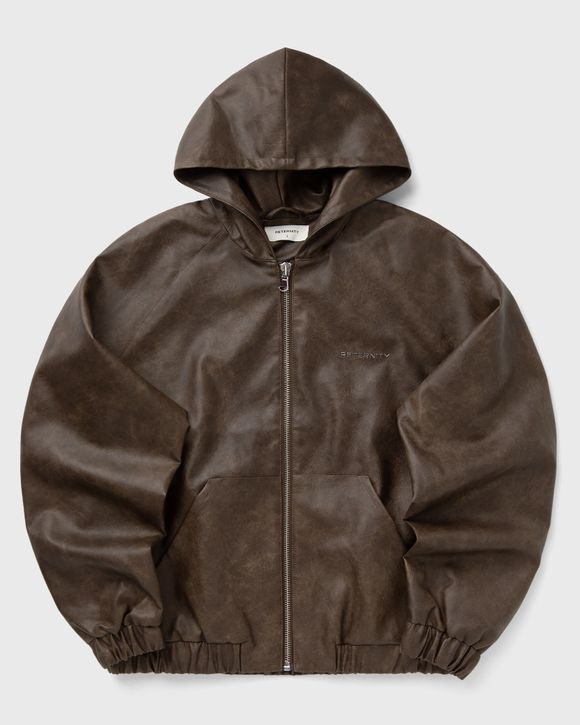 HOODED LEATHER JACKET