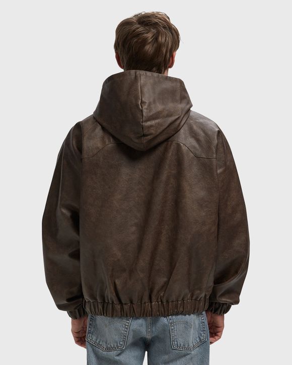 HOODED LEATHER JACKET