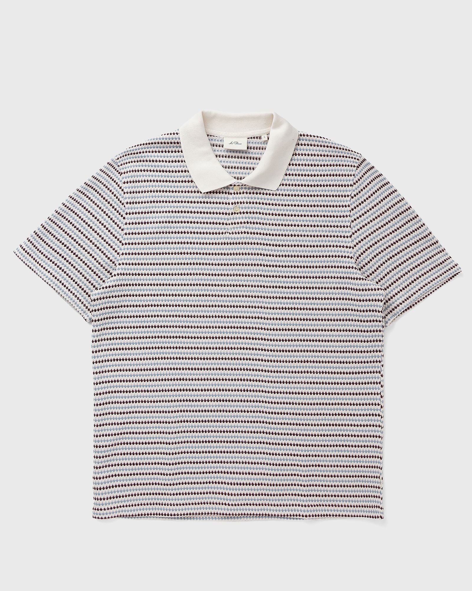 Les Deux Men's White Knitted Stripe Polo