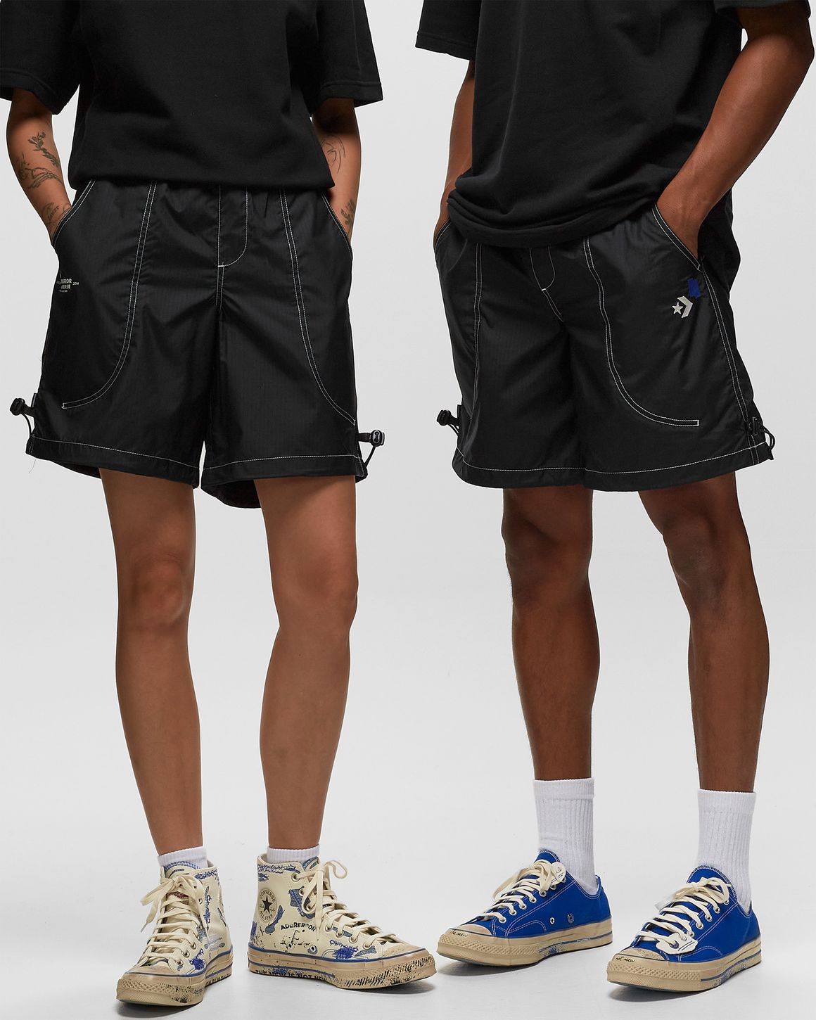 【ADER ERROR】 Shorts Product. 91 Ader Error - Faux Leather Accent Shorts | HBX - Globally