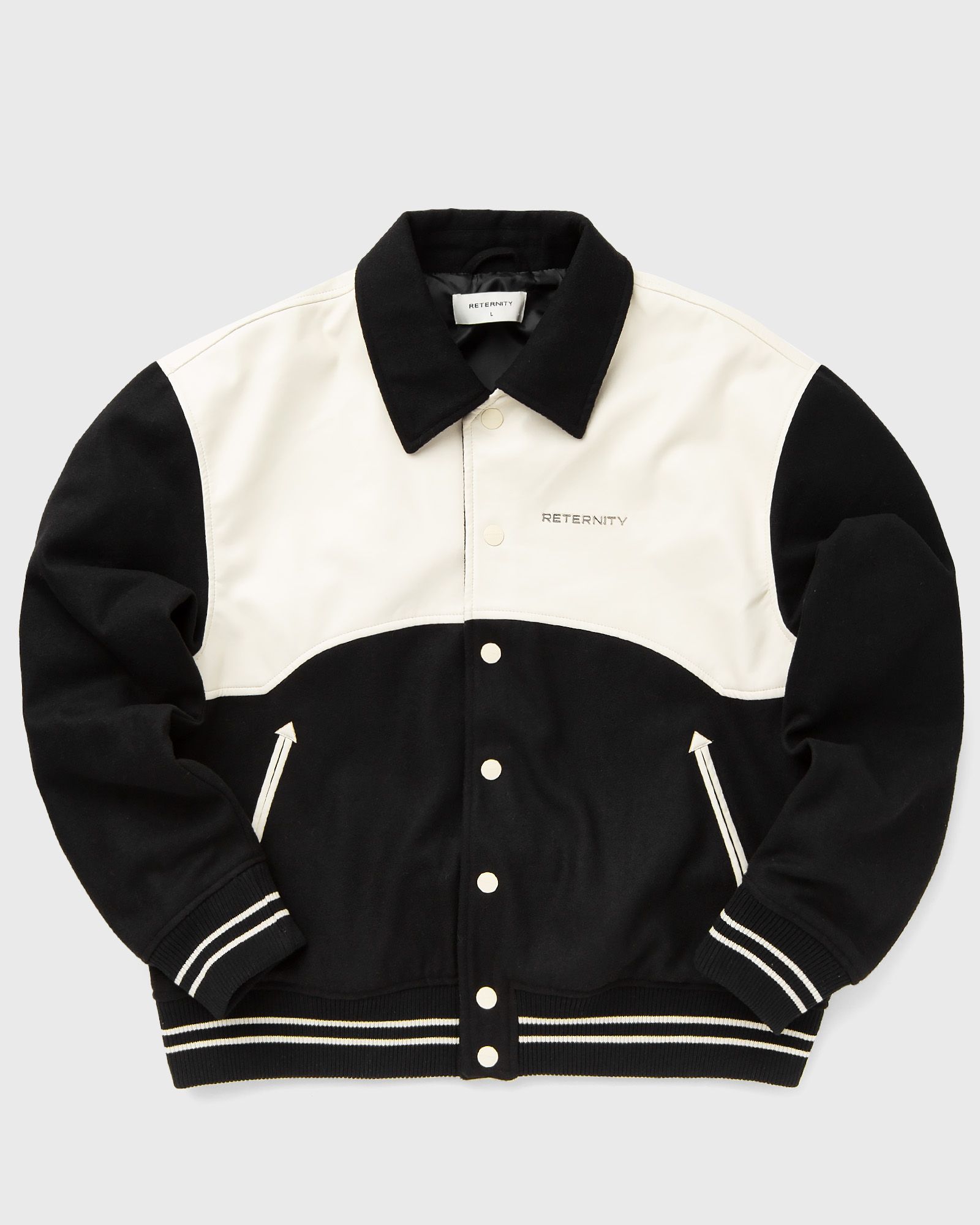 Reternity - aurélie varsity jacket men bomber jackets|college jackets black|white in größe:l