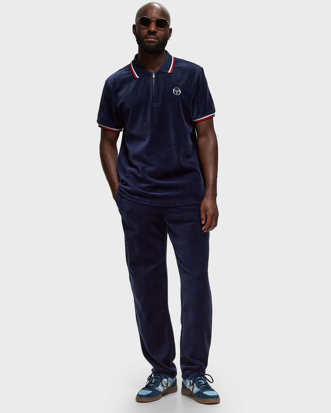 Sergio Tacchini PRIMO VELOUR POLO Blue | BSTN Store