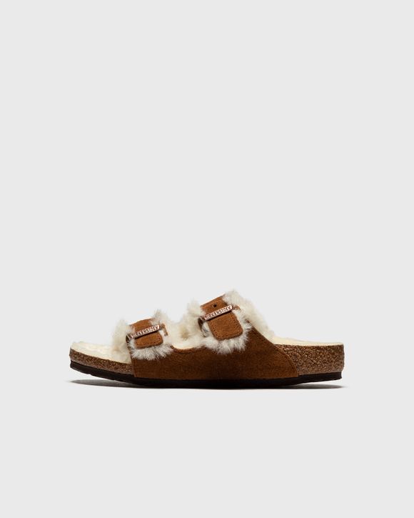 Arizona Nubuck And Shearling Sandals in Brown - Birkenstock