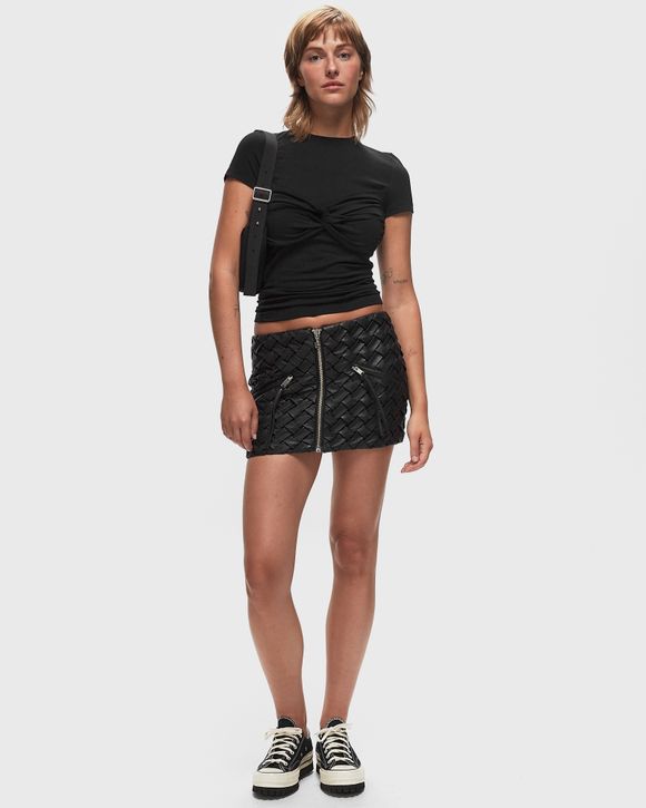 【関税&送料込】Rotate Birger Christensen Braided Skirt ROTATE Birger Christensen Braided Mini Skirt Black | BSTN Store