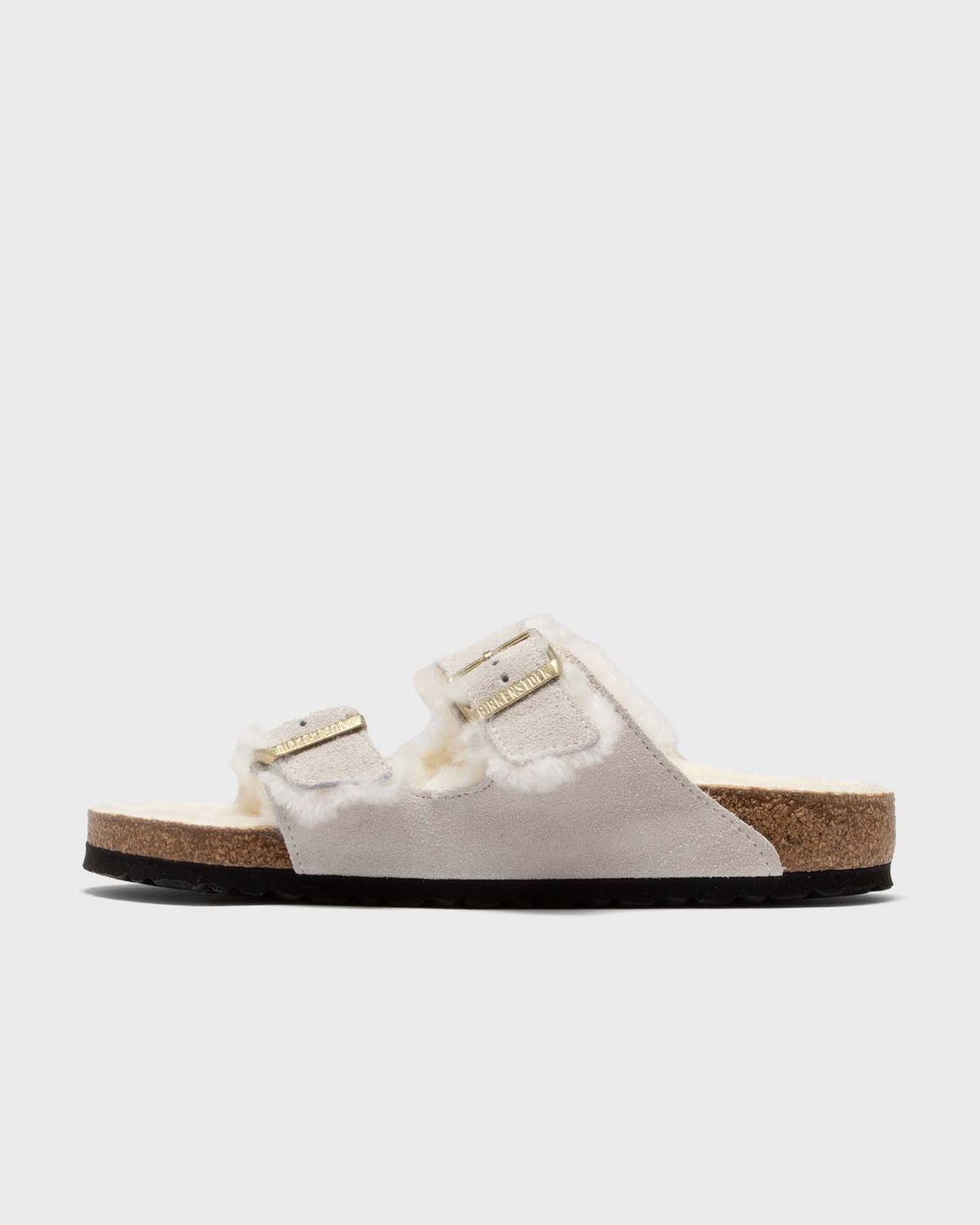 Birkenstock Arizona Shearling Suede Leather Fur White ANTIQUE WHITE