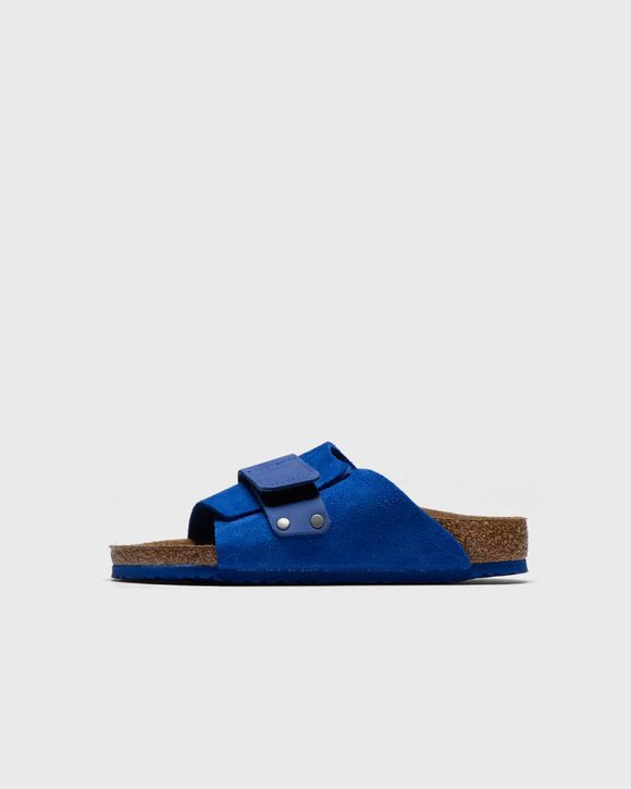 Birkenstock Kids Kyoto Suede Nubuck Ultra Blue One-strap Sandals