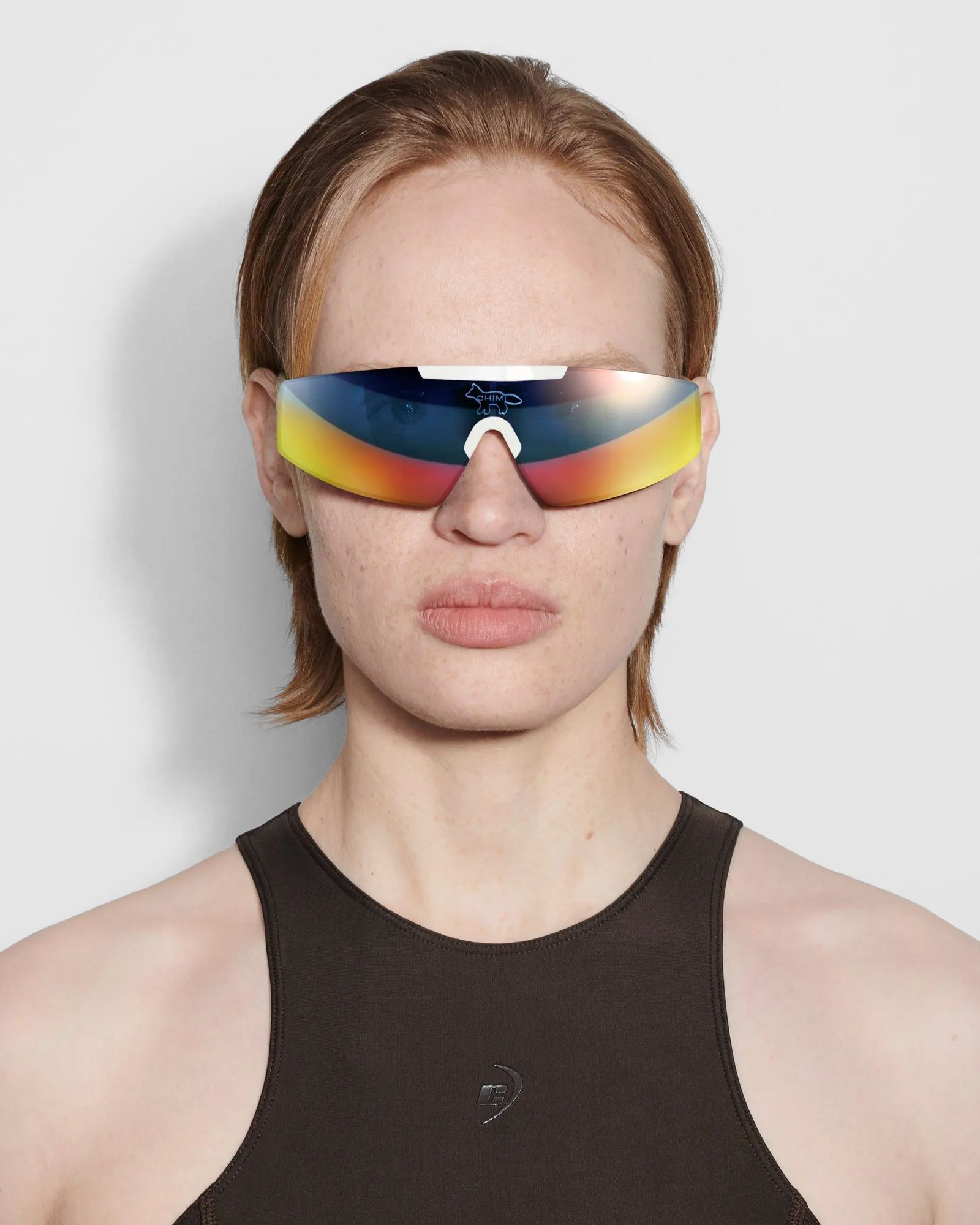 Maison Kitsune x Chimi SHIELD WHITE SUNGLASSES