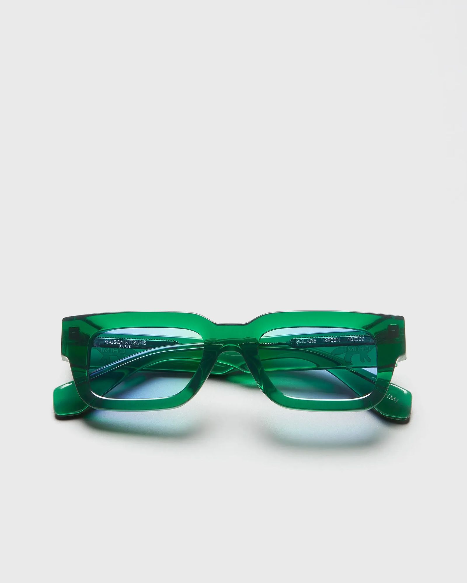 Maison Kitsune x Chimi SQUARE GREEN SUNGLASSES