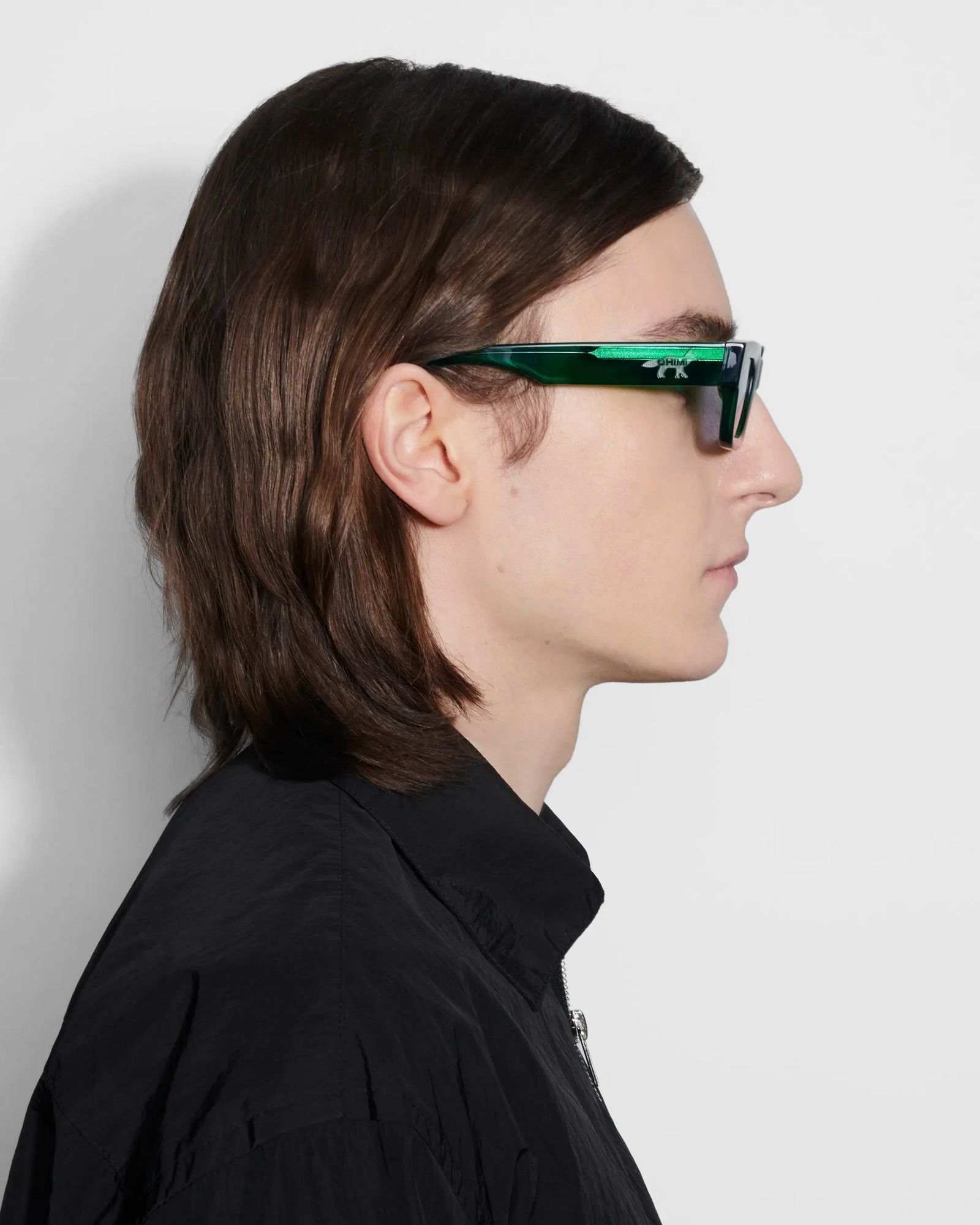 Maison Kitsune x Chimi SQUARE GREEN SUNGLASSES