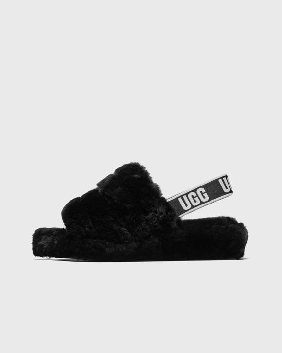 UGG W FLUFF YEAH SLIDE Black SCHWARZ