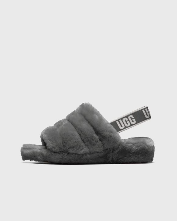 black grey and white ugg slides