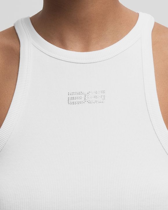 GZdrew Rhinestone Logo Tank | White GZdrew Rhinestone Logo Tank | White