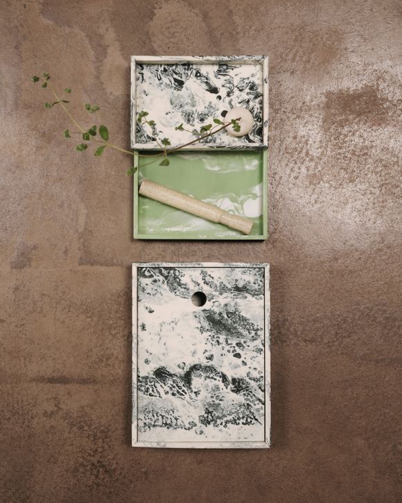 Mist Tray-10x15-EmeraldOff-white