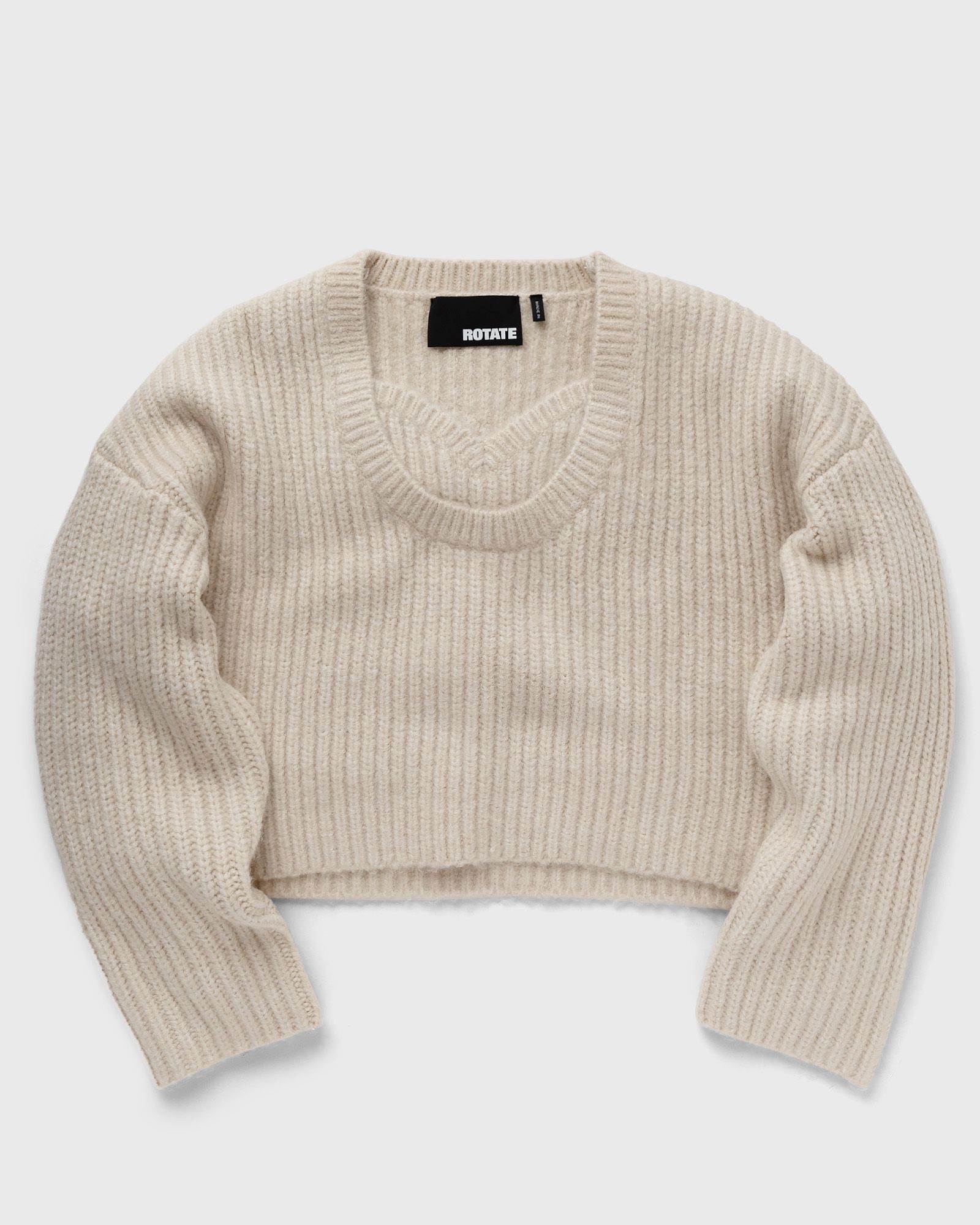 ROTATE Birger Christensen - cable knit crop sweater women pullovers white in größe:l