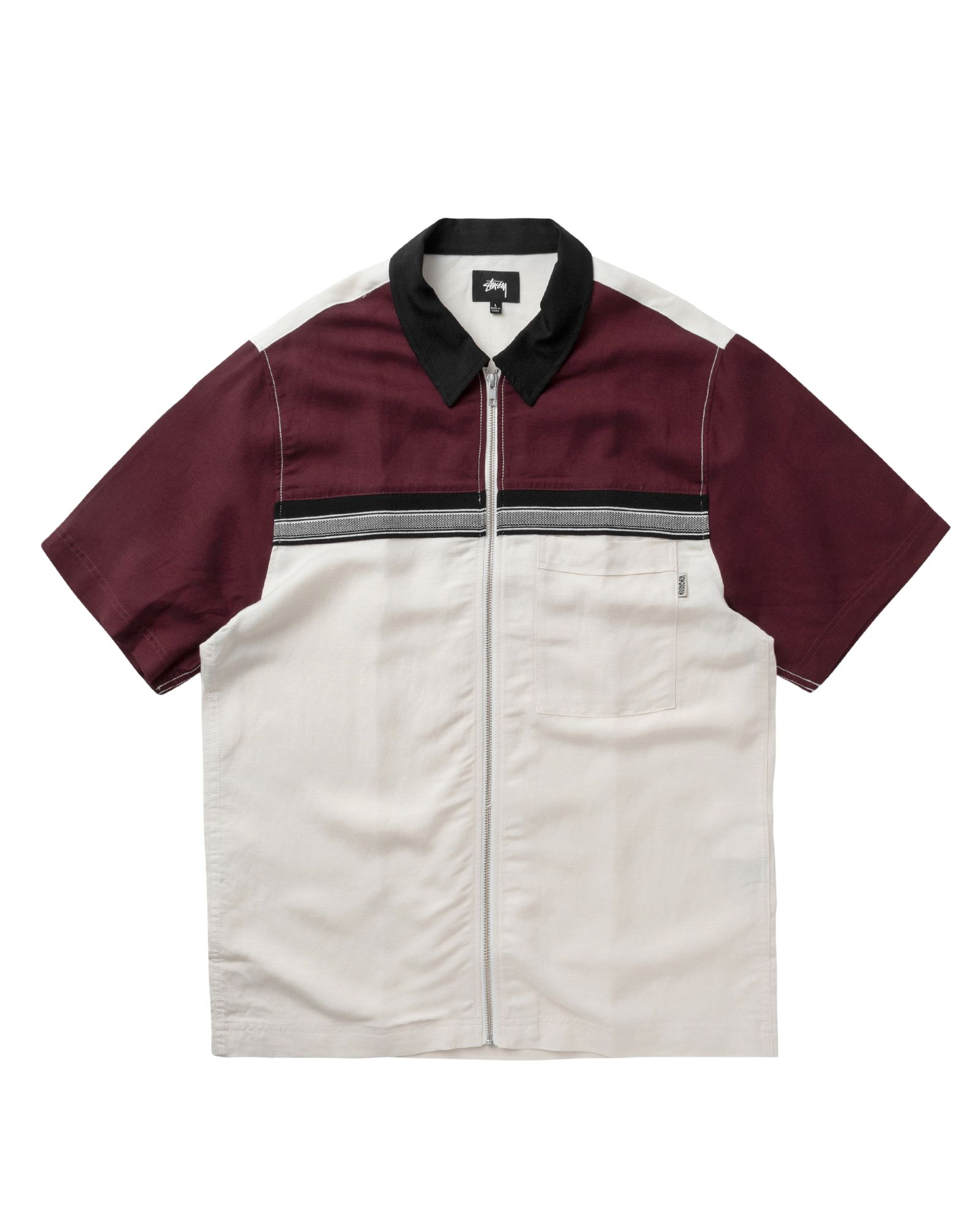 Color Block Zip Work Shirt