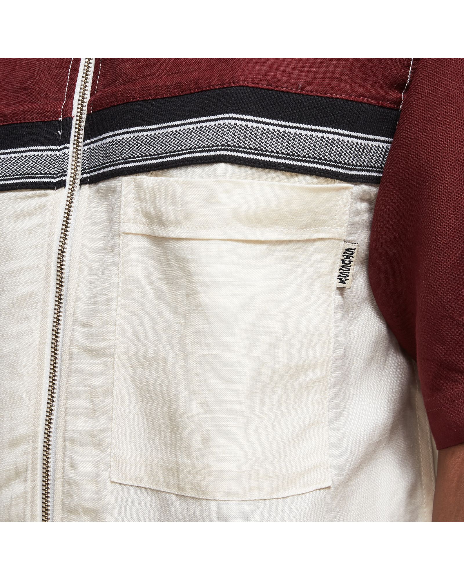 Color Block Zip Work Shirt