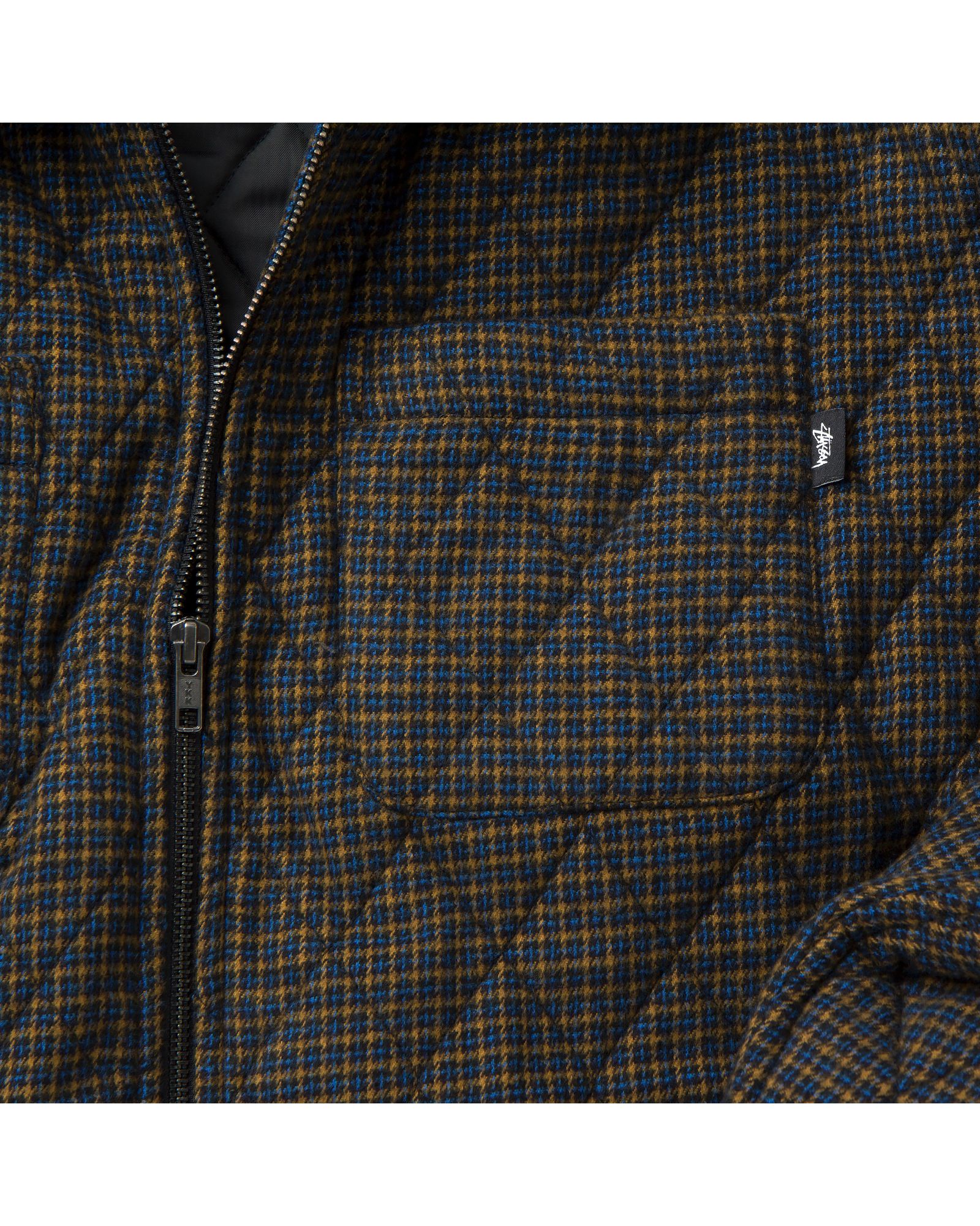 MINI CHECK QUILTED ZIP SHIRT