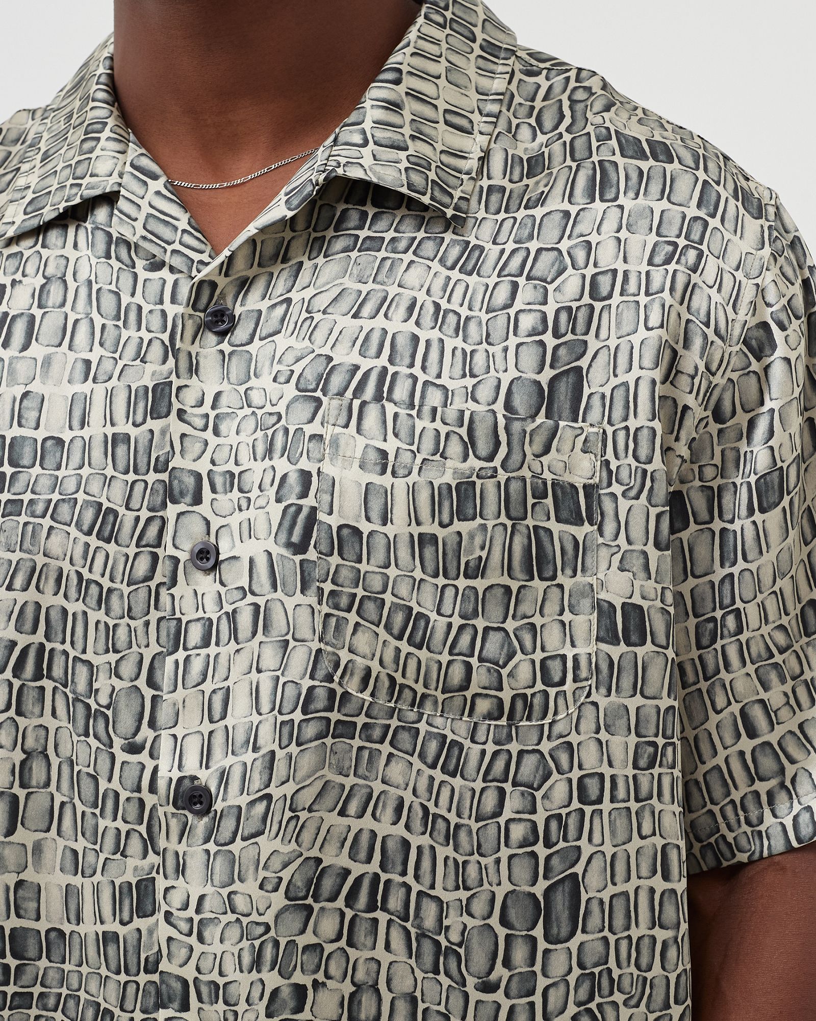 Croc Pattern Silk Shirt