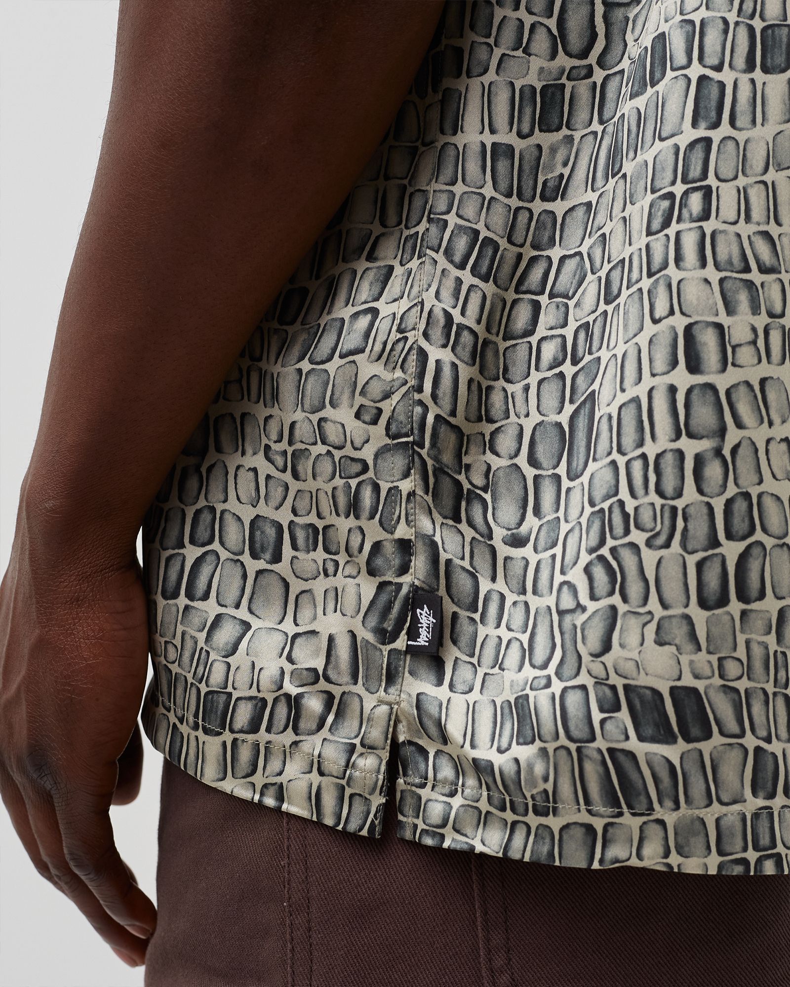 Croc Pattern Silk Shirt